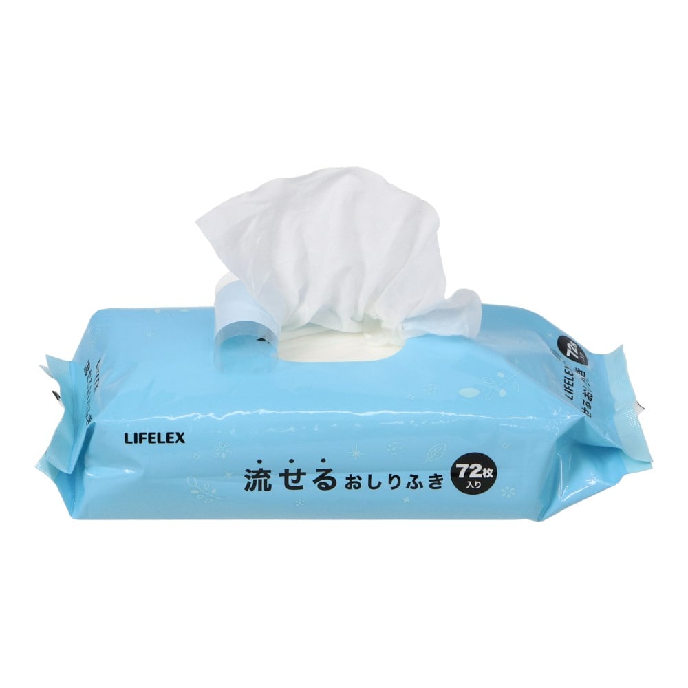 LIFELEX　流せるおしりふき　７２枚 72枚入単品