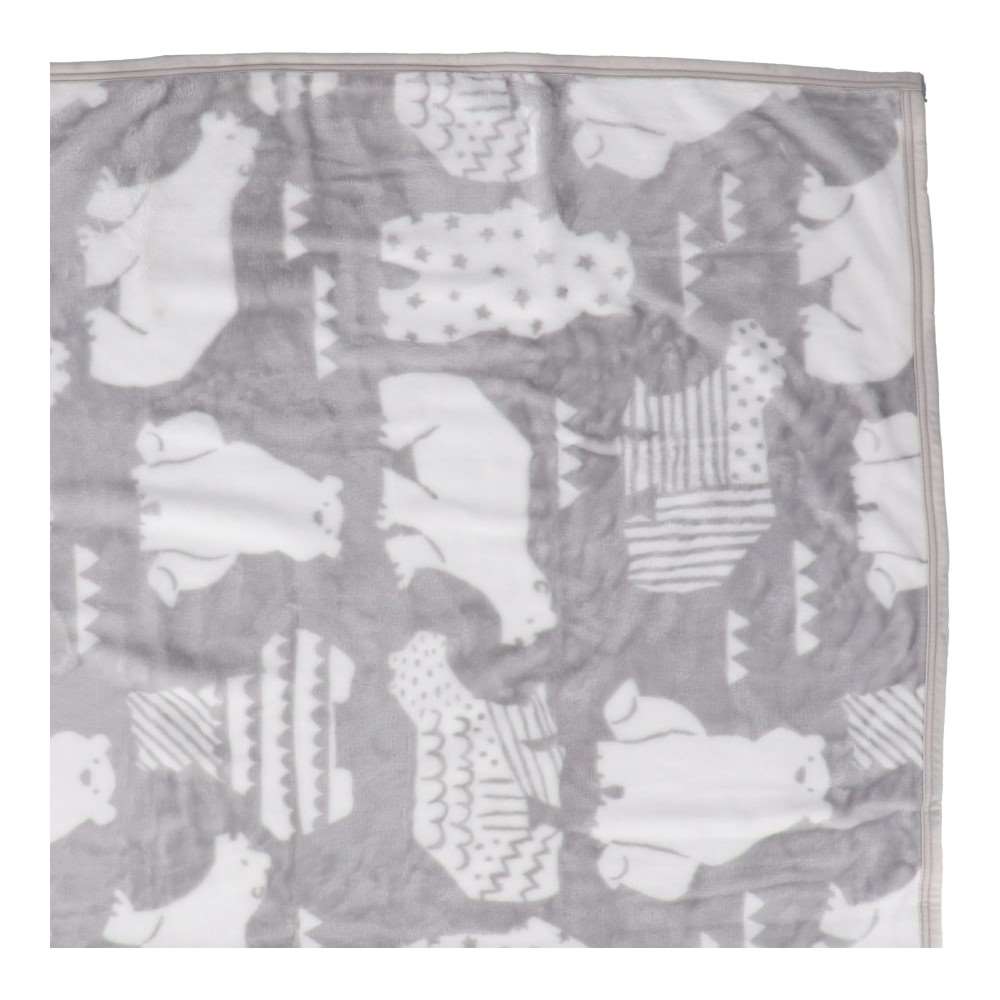 LIFELEX なめらかミニ毛布 MILK 140×100クマGY クマGY