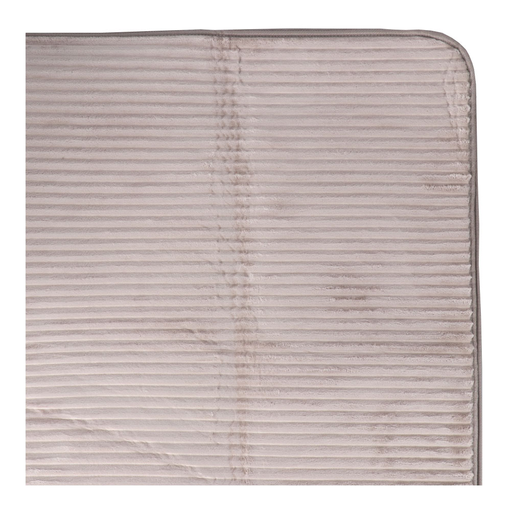 LIFELEX 吸湿発熱ボリュームラグ ストライプ 2.2帖 185×185 グレージュ 185×185