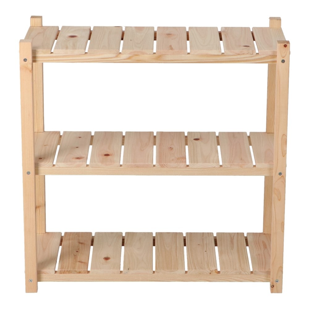 LIFELEX　桧木製ラック３段６０　約６０×２７×６０ｃｍ 3段60