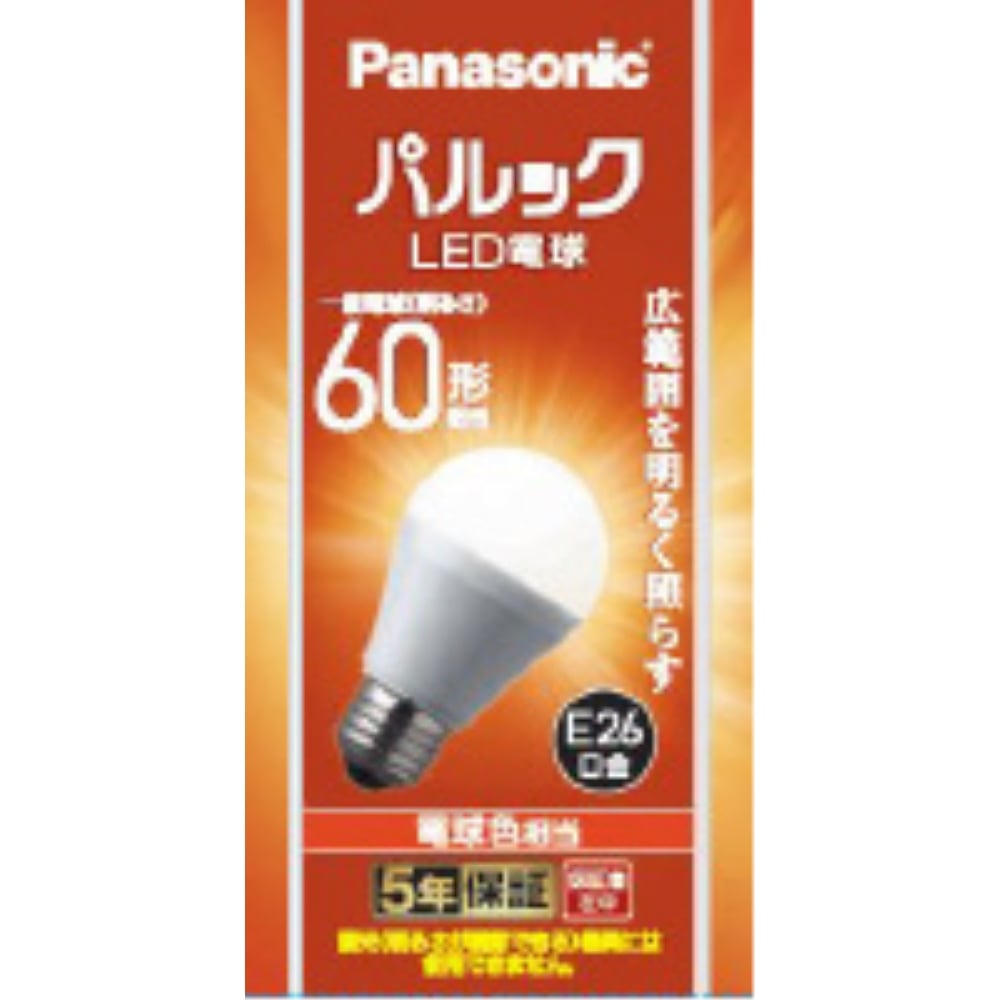 パナソニック　パルック６０Ｗ電球色１Ｐ　Ｅ２６　ＬＤＡ７Ｌ－Ｇ／Ｋ６ ６０Ｗ電球色