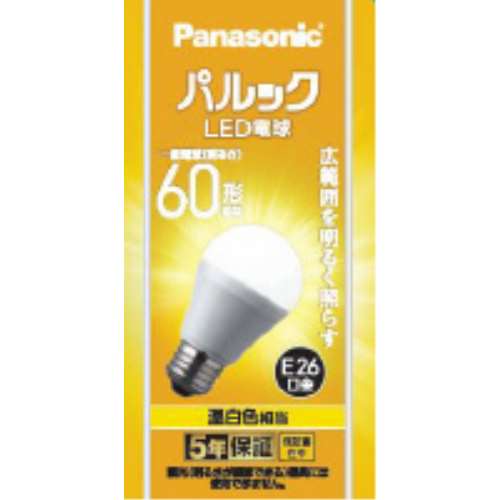 パナソニック　パルック６０Ｗ温白色１Ｐ　Ｅ２６　ＬＤＡ７ＷＷ－Ｇ／Ｋ６ 温白色　1P