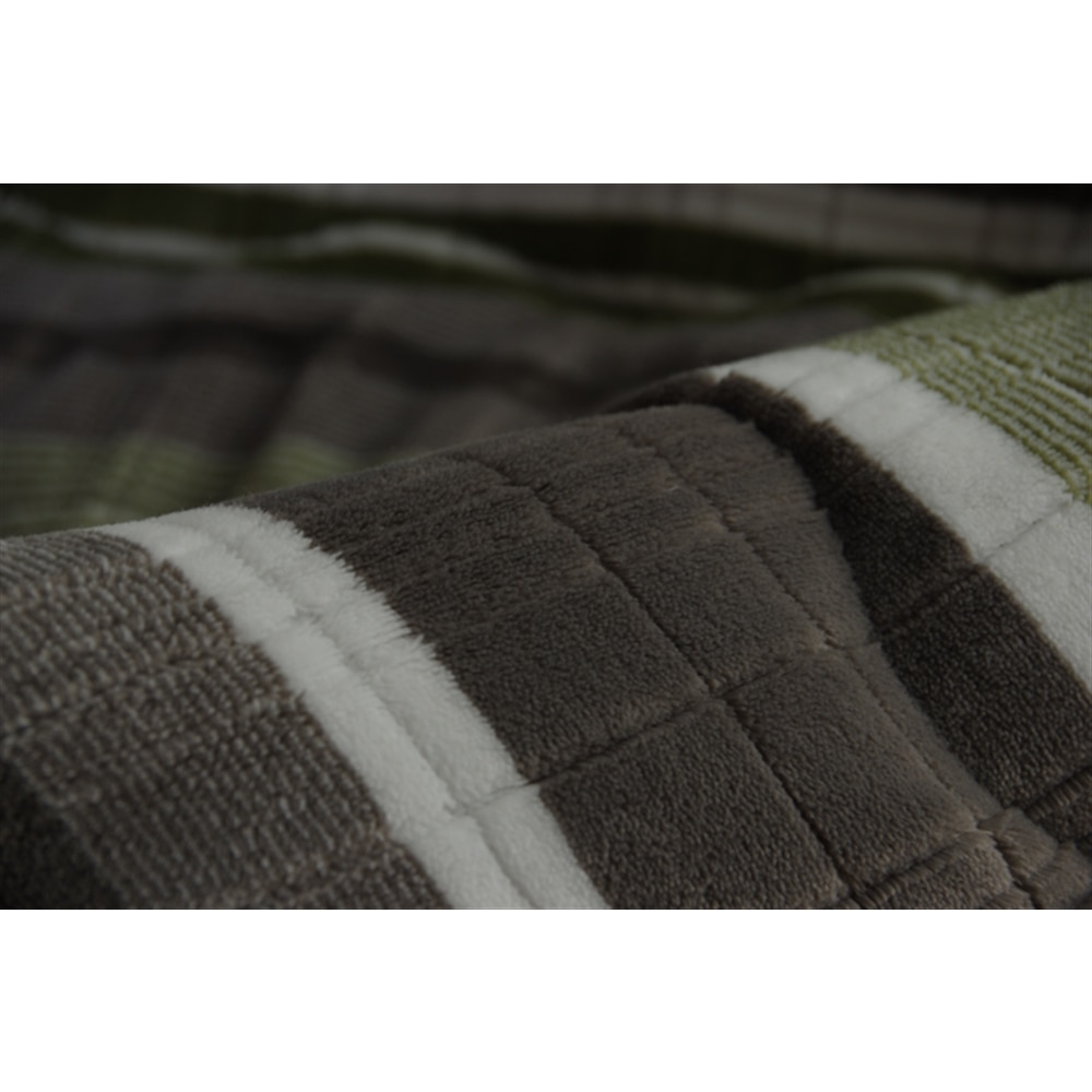 イケヒコ・コーポレーション(IKEHIKO)　こたつ布団 正方形 カジュアル ストライプ柄 グリーン 約190×190cm　「ニードル 薄掛」 グリーン