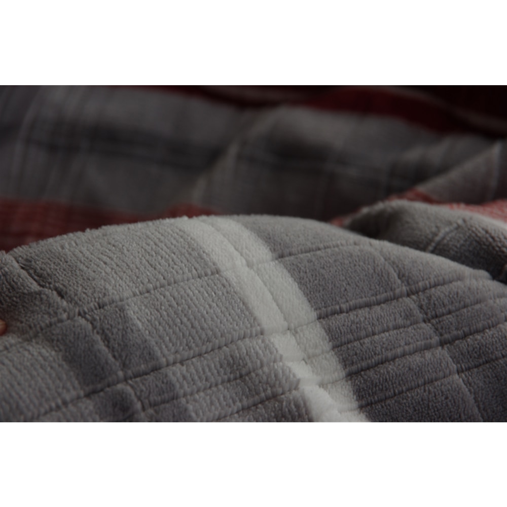 イケヒコ・コーポレーション(IKEHIKO)　こたつ布団 正方形 カジュアル ストライプ柄 レッド 約190×190cm　「ニードル 薄掛」 レッド