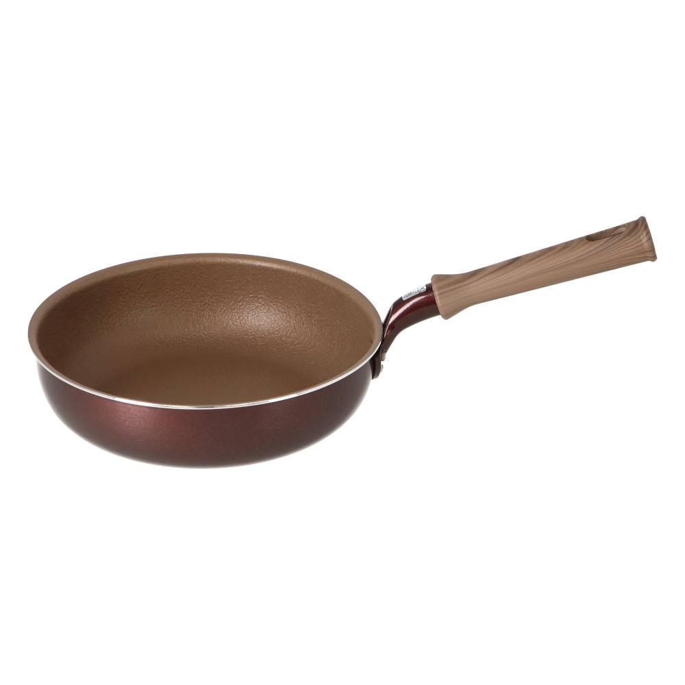 LIFELEX　３０００ｔプレスで圧縮した直火フライパン２４ｃｍ深型　ＧＦＭＰー２４Ｄ　ダークピンク 24cm深型