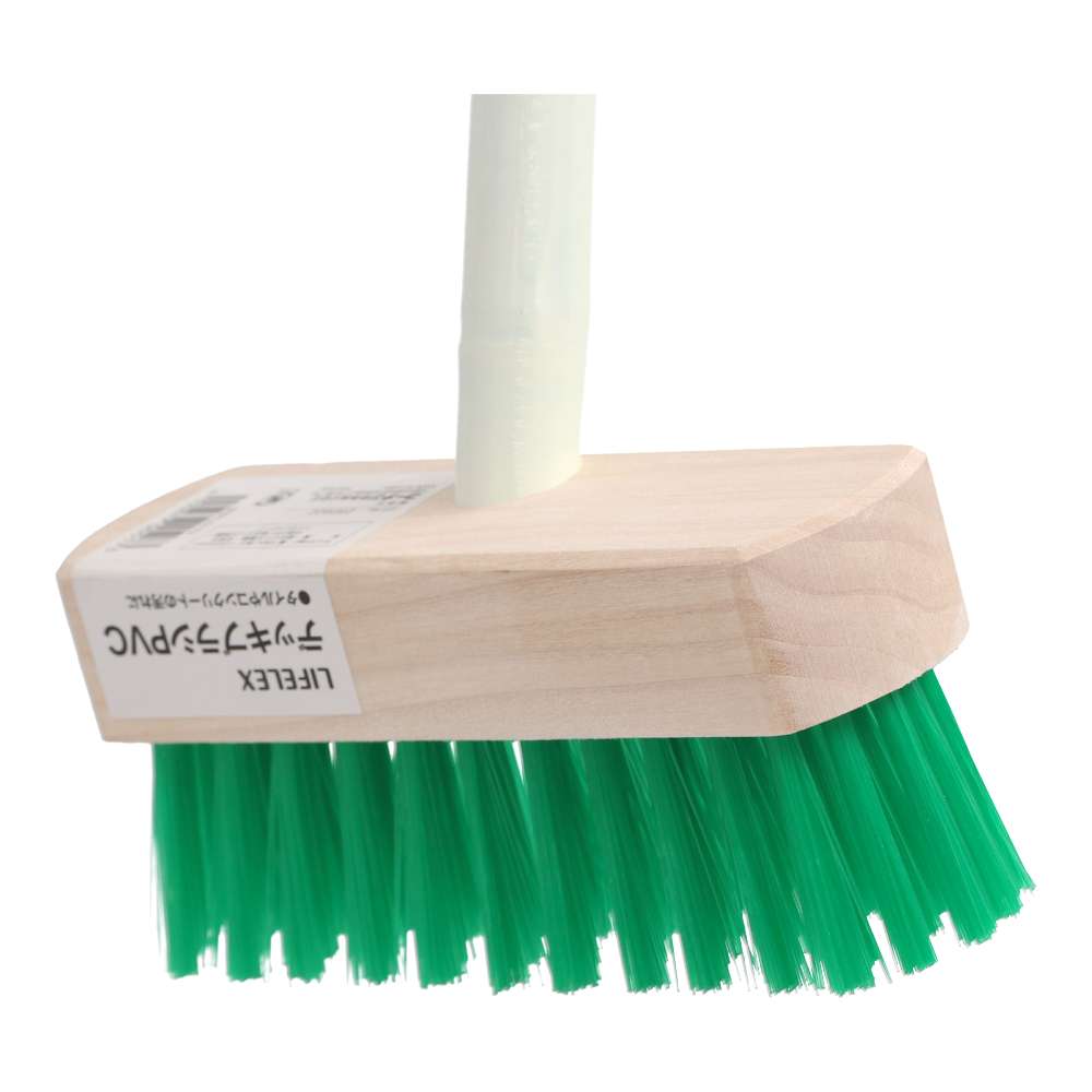 LIFELEX　デッキブラシＰＶＣ　竹柄　ＳＨ２１－５１７３　グリーン