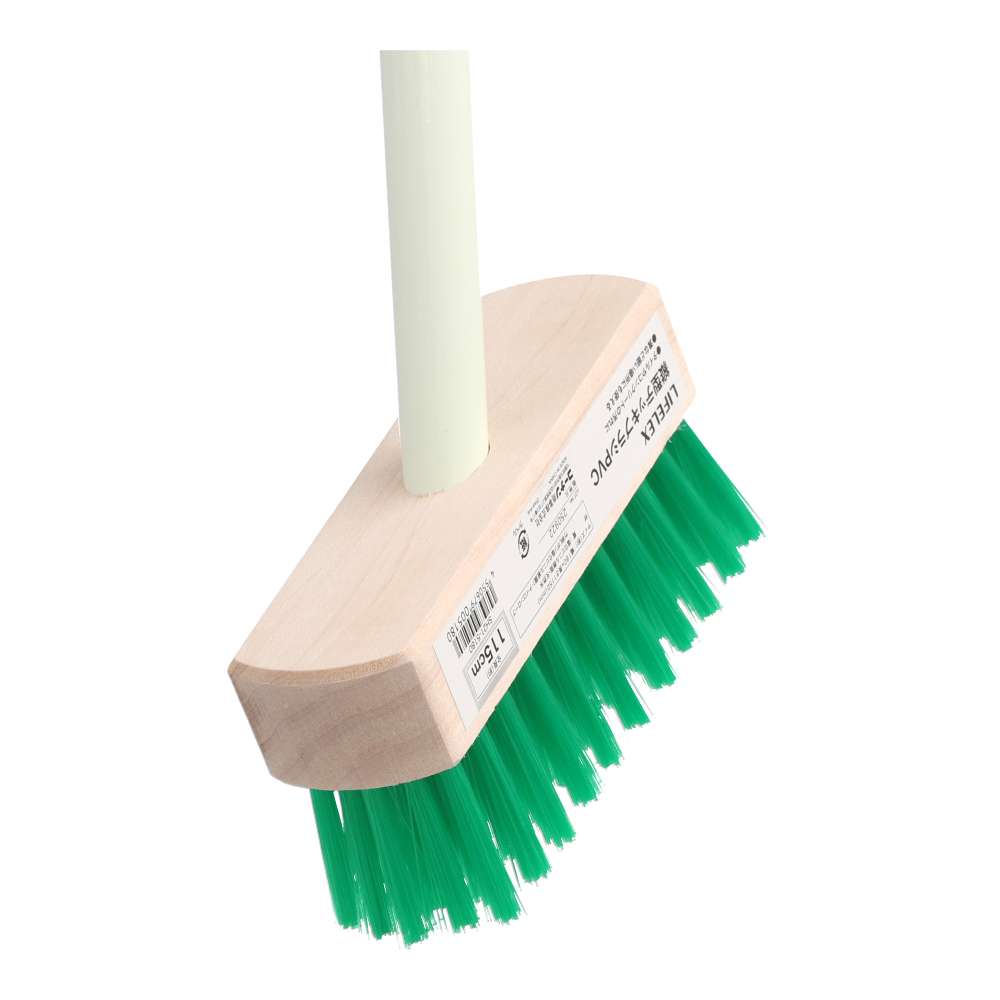 LIFELEX　縦型デッキブラシＰＶＣ　竹柄　ＳＨ２１－５１８０　グリーン