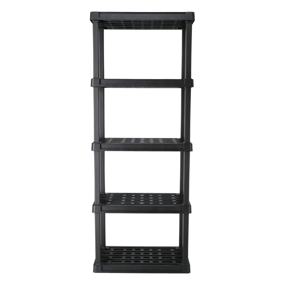 プラスチックラック　５段　Ｗ７２０　ＫＰＲ－９４８５　ブラック 5段 W720