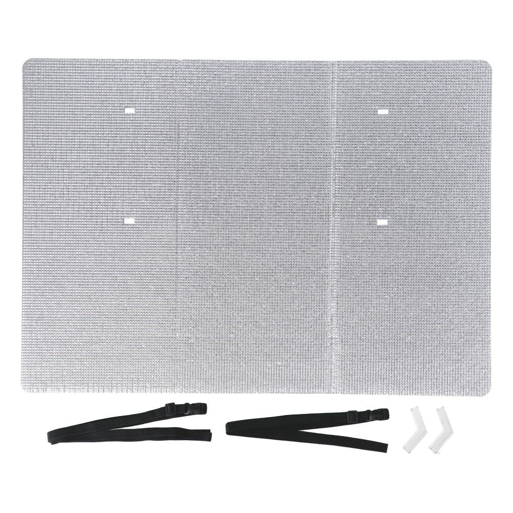 LIFELEX　室外機シェードベルト式ひさし付き　ＮＨ２１－４６７０　約幅８４０×奥行６００×高さ１０ｍｍ　ホワイト＋シルバー