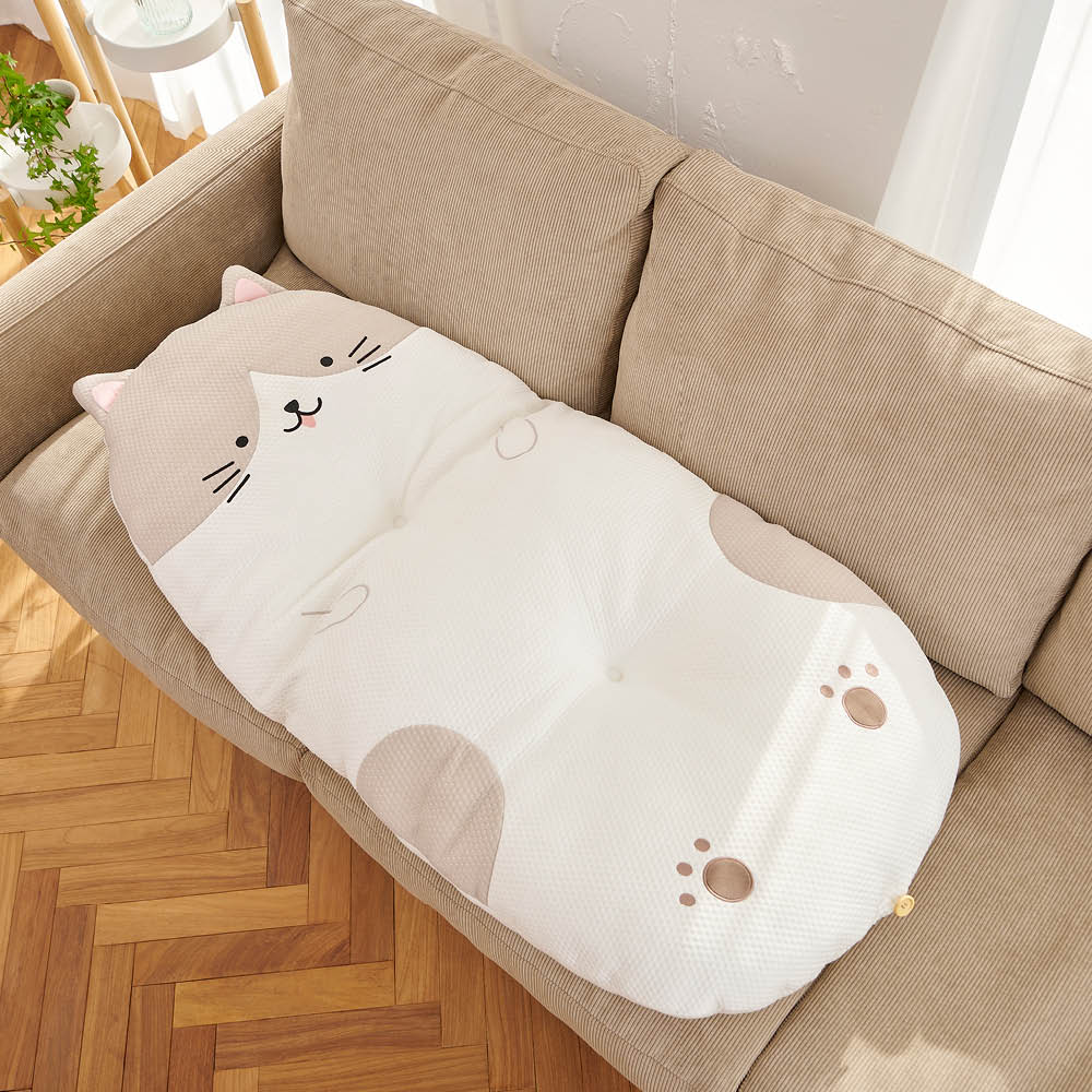 LIFELEX ひんニャ～り長座布団 ハチワレ ホワイト