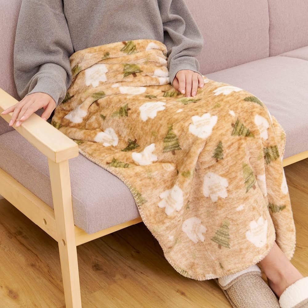 LIFELEX　なめらかひざ掛け　ＭＩＬＫ　７０×１００　キャメル