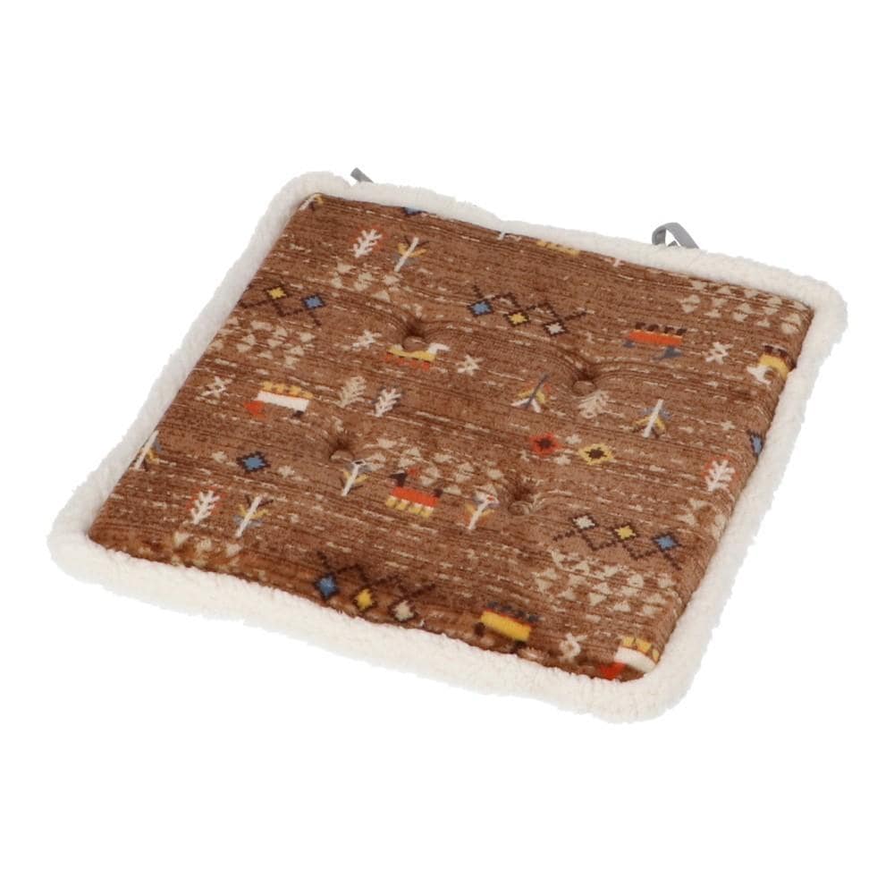 LIFELEX　シートクッション　ギャベ　４０×４０　ブラウン ギャベ