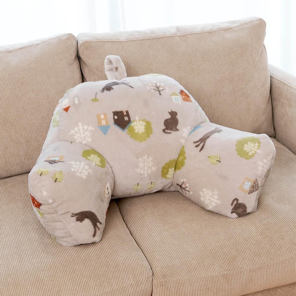 LIFELEX　リラックスクッション　ネコ　６５×４６×３１　グレージュ ネコ