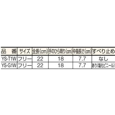 ■吉野　アラミドパワー手袋　女性用（帝人アラミド社製トワロン１００％）　YS-T1W YS-T1W