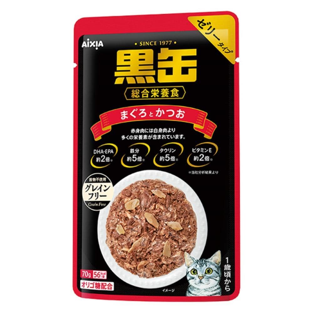 黒缶パウチ まぐろとかつお 12個パック(まぐろとかつお