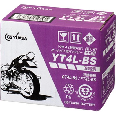 ジーエス・ユアサ　バイク用バッテリー　ＹＴ４Ｌ－ＢＳ－ＧＹ－Ｃ ＹＴ４Ｌ－ＢＳ－ＧＹ－Ｃ