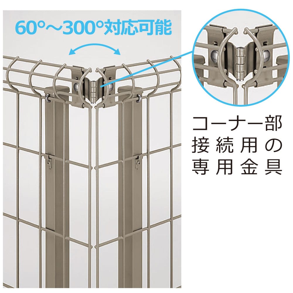スチールフェンスＳＦＨＣ１型 コーナー継手 ステングレー ステングレー