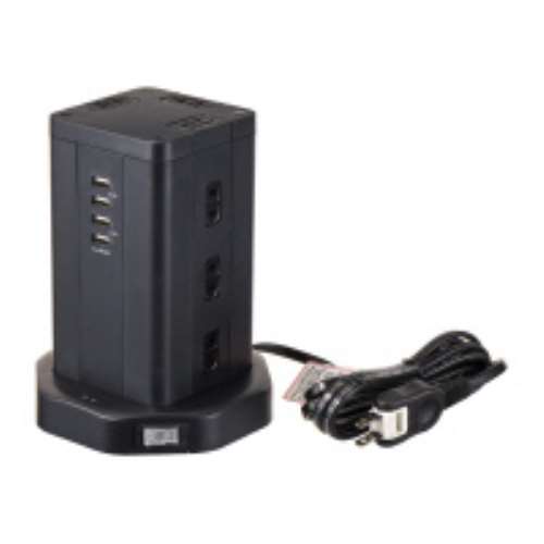 朝日電器　タワー型タップ１２Ｐ４ＵＳＢ　ＷＢＳ－ＴＷ１２０４ＵＳＢ（ＢＫ）
