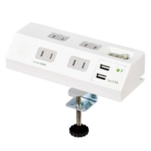 朝日電器　集中ＳＷ付デスクＵＳＢタップ　ＷＬＳ－ＤＳ４２３２ＳＵＡ（Ｗ）
