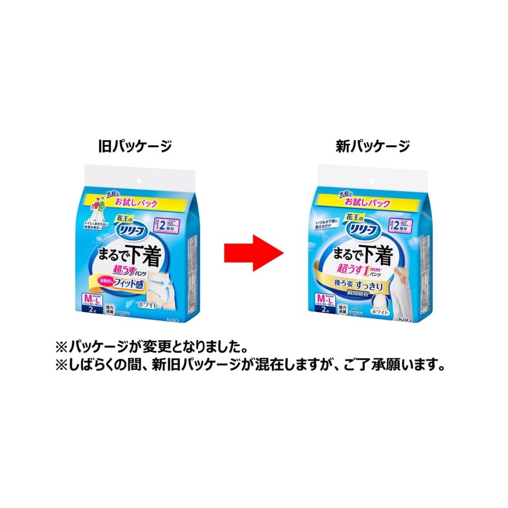【アウトレット】リリーフ パンツタイプ まるで下着 2回分 M2枚 Ｍサイズ2枚入