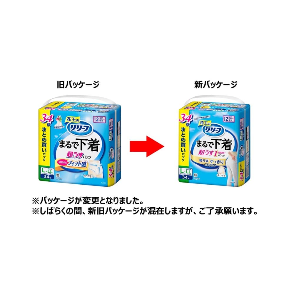 リリーフ パンツタイプ まるで下着 2回分 L34枚 Ｌ３４枚