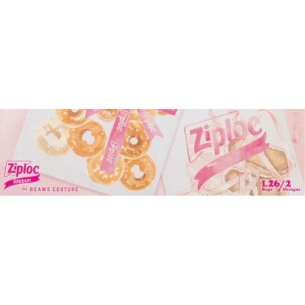 旭化成ホームプロダクツ　ジップロックデザインバッグ　リボンＬ２６枚　×2個セット L×2個セット