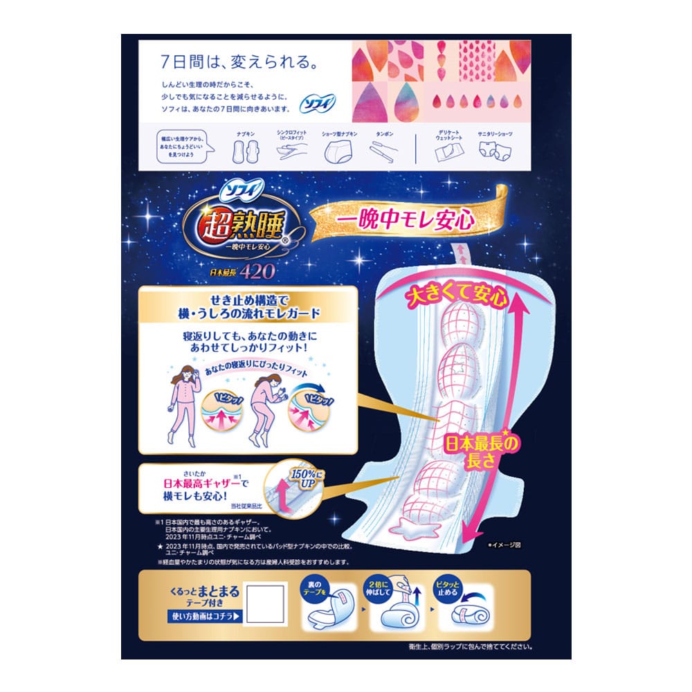 ユニ・チャーム　ソフィ超熟睡ガード　ワイドＧ４２０　１６枚 ワイドＧ４２０　１６枚