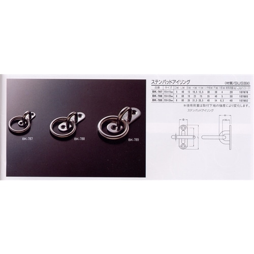 パッドアイリング　ＢＫ－７８７　５Ｘ１５ＭＭ