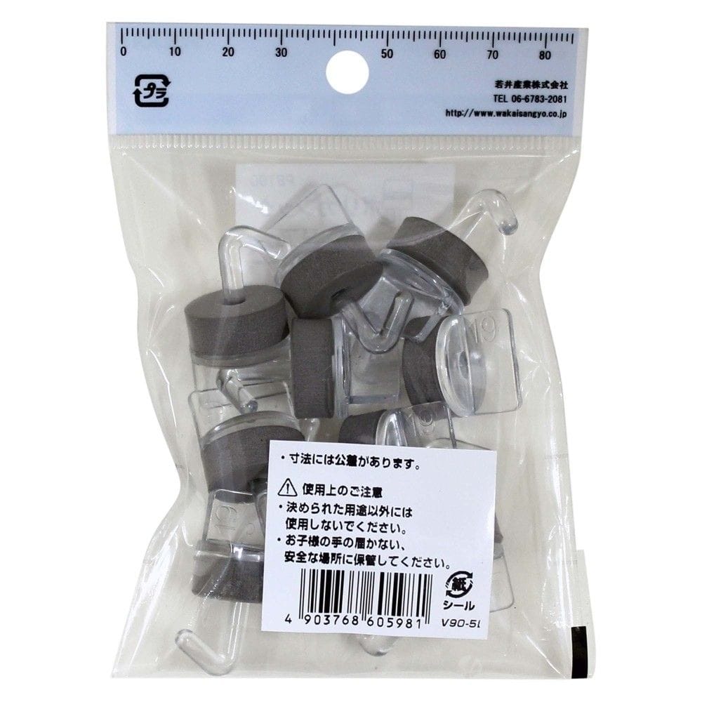 若井産業　ポリカフック　クリア　ＰＢ１９Ｃ　１９ｍｍ　１０Ｐ