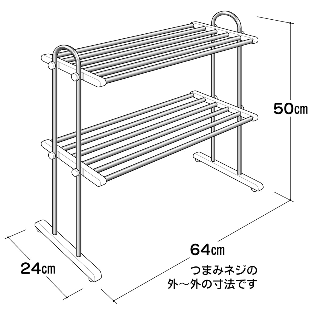 田窪工業所(Takubo Industrial) 　置棚２段　幅６４ｃｍ　お買得セット　ＰＰ２－６０Ｋ