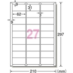 3M エーワン （TM）  ラベルシール（プリンタ兼用）キレイにはがせる 27面 100枚入 31290