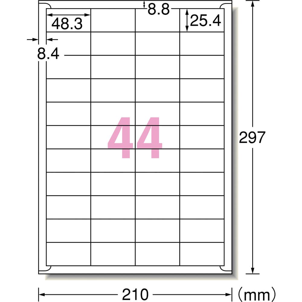 3M エーワン （TM）  ラベルシール プリンタ兼用 強粘着44面 （18枚入） 78244