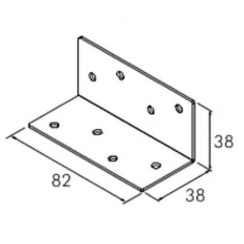 大里 亜鉛黒アングル×４幅８２×３８×３８　ＩＤ－０１１ 82×38×38