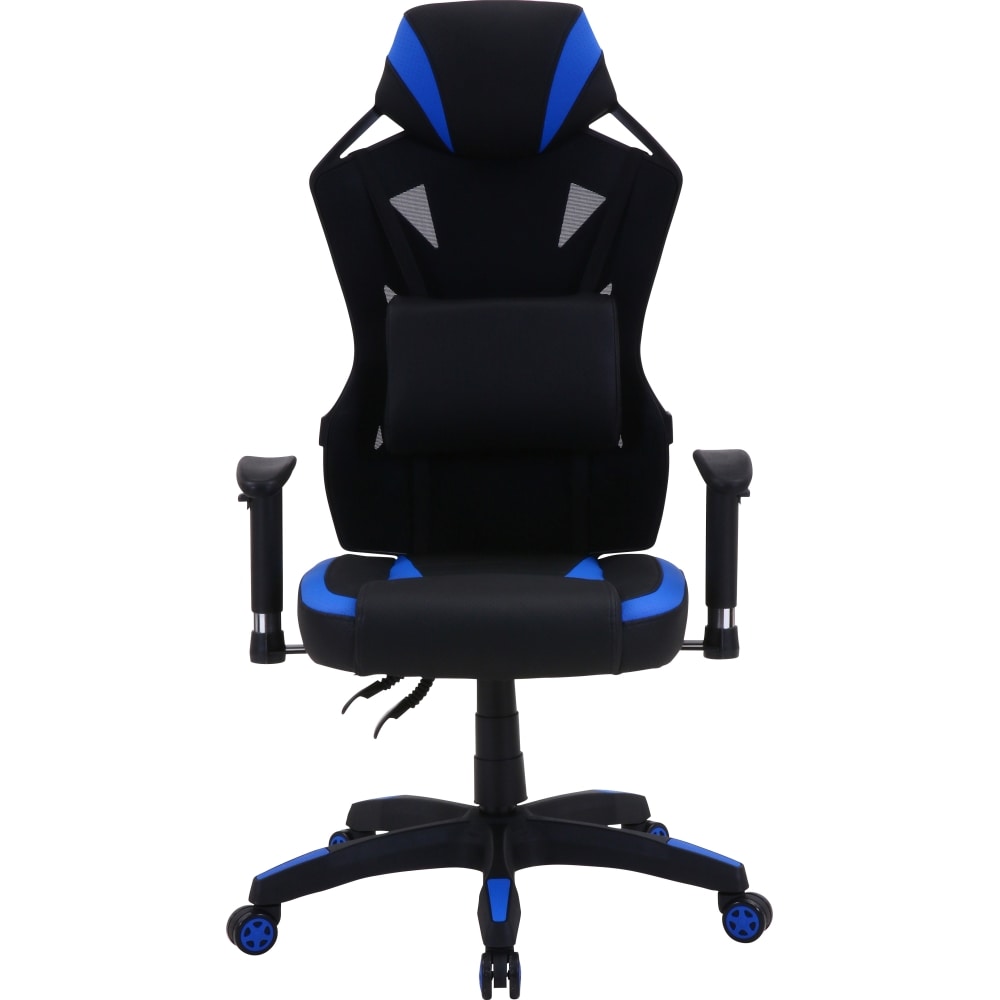 不二貿易 ゲーミングチェア レイズブルー 回転式 リクライニング   幅68.5cm 19428 Eスポーツ 組立式 ブルー