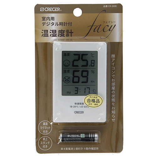Ｄ時計付温湿度計 ＣＲ－２６００Ｗ