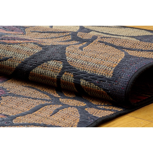 イケヒコ・コーポレーション(IKEHIKO) 純国産 袋織い草ラグカーペット 『なでしこ』 ブラック 191×250cm(ブラック 191×