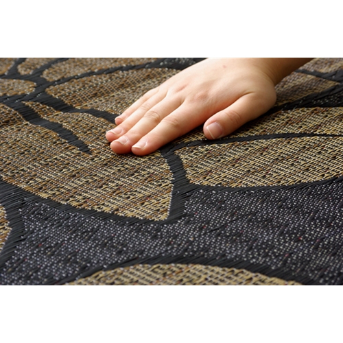 イケヒコ・コーポレーション(IKEHIKO) 　純国産　袋織　い草ラグカーペット　『ＤＸなでしこ』　ブラック　１９１×１９１ｃｍ（裏：不織布） ブラック　１９１×１９１ｃｍ