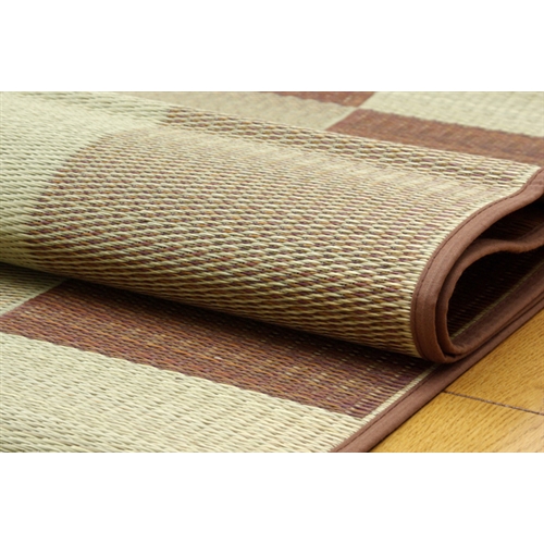 イケヒコ・コーポレーション(IKEHIKO) 純国産 い草ラグカーペット 『ブロック2』 ブラウン 191×250cm(ブラウン 191×