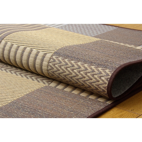 イケヒコ・コーポレーション(IKEHIKO) 　純国産　袋織　い草ラグカーペット　『ＤＸ京刺子』　ブラウン　１９１×２５０ｃｍ（裏：不織布） ブラウン　１９１×２５０ｃｍ