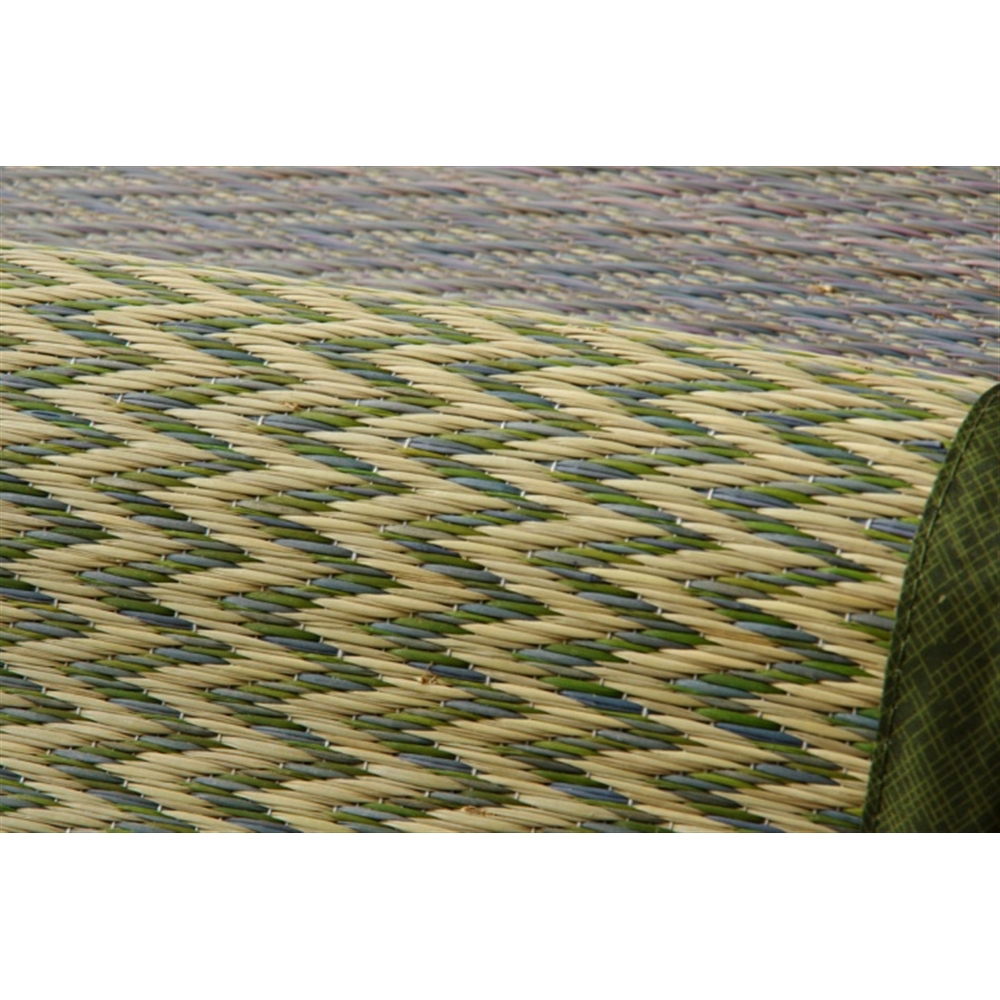 イケヒコ・コーポレーション(IKEHIKO) い草ラグ 花ござ カーペット ラグ 2畳 格子柄 市松柄 『ピーア』 ブルー 団地間2畳 （約