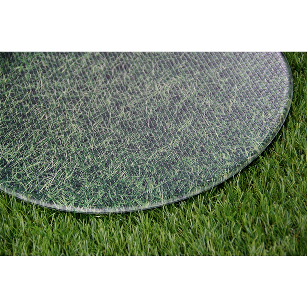イケヒコ・コーポレーション(IKEHIKO)　チェアパッド PVC使用 芝生 約38cm丸 円形 裏:すべりにくい　「PVCチェアパッド」 グリーン