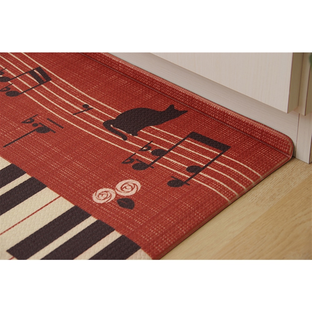 イケヒコ・コーポレーション(IKEHIKO) キッチンマット PVC使用 抗菌防臭 レッド 約45×180cm 裏:すべりにくい 「PVC ミレンテ  キッチンマット」(レッド): インテリア・家具・収納用品|ホームセンターコーナンの通販サイト