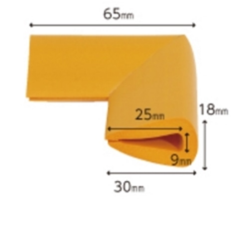 はさみこみクッション　コーナー用　内幅９ＭＭ　イエロー　１個 イエロー