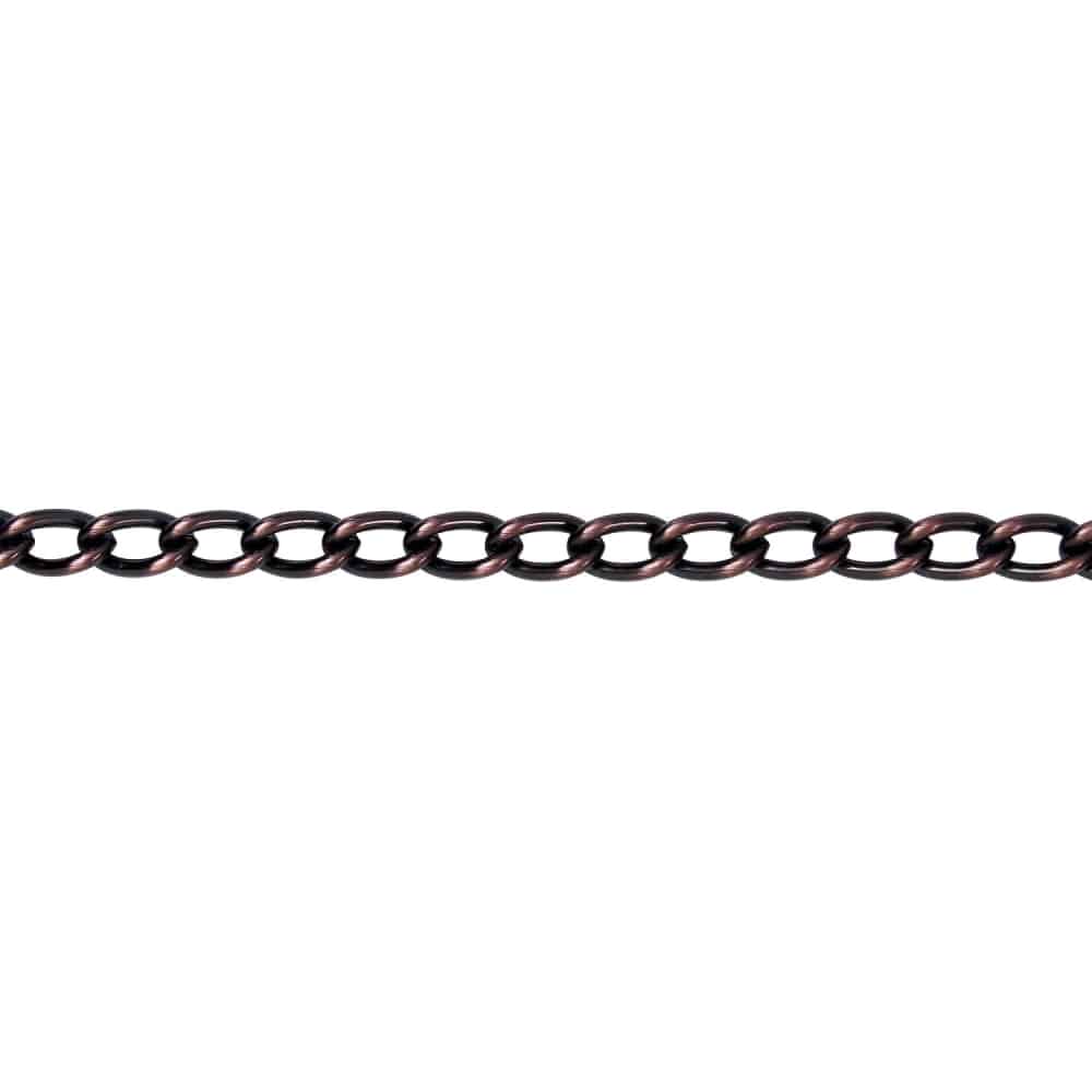 アンティークチェインプラスリング　銅ブロンズ　17×600mm　No1103 銅ブロンズ