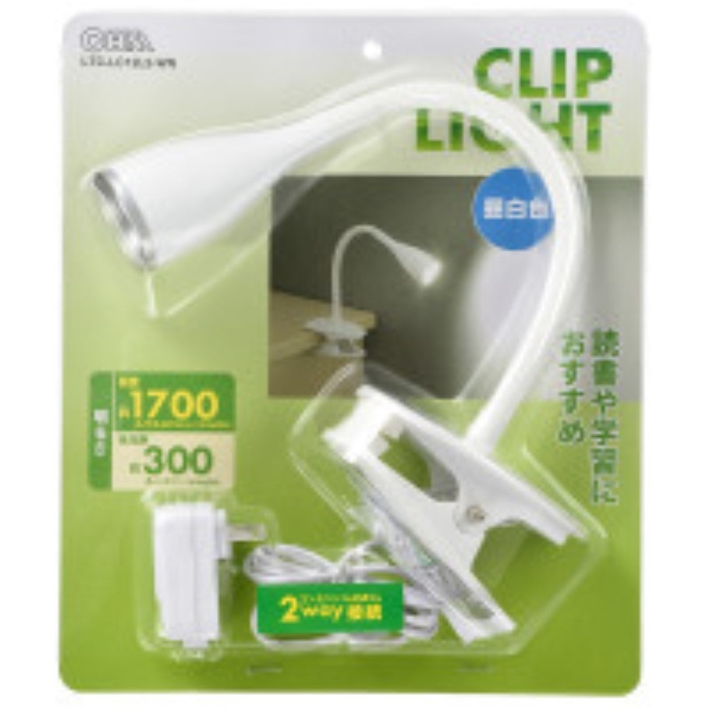 オーム電機　ＬＥＤクリップライト　ＬＴＣ－ＬＣ１２Ｌ２－ＷＮ 昼白色