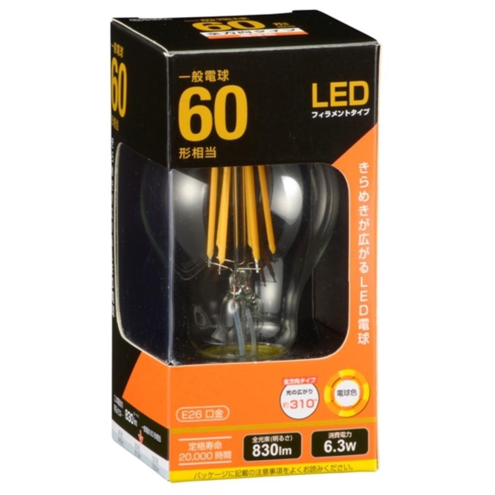 オーム電機　ＬＥＤ電球Ａ型６Ｗクリア　ＬＤＡ６Ｌ　Ｃ６