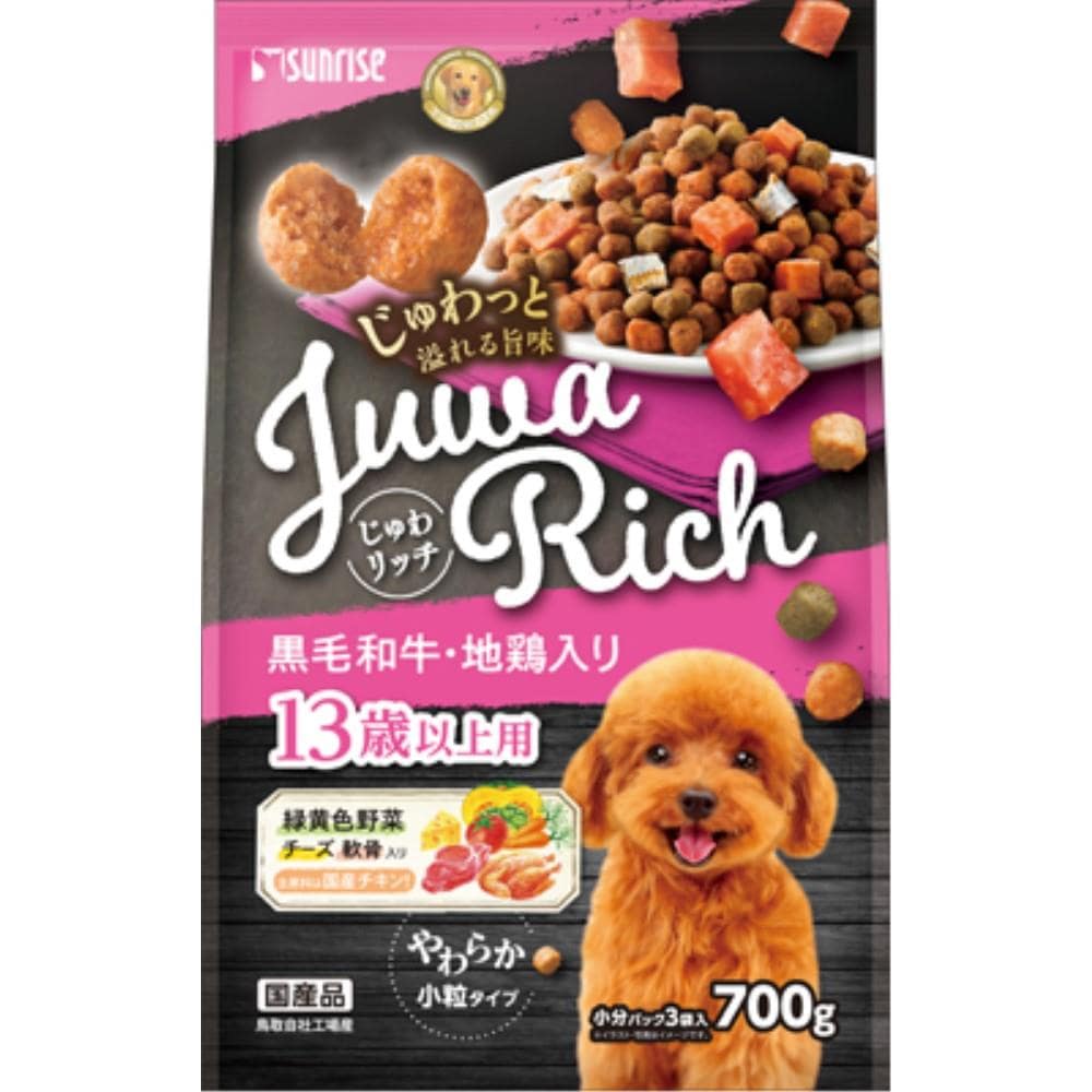 マルカン　サンライズ事業部　じゅわリッチ　黒毛和牛・地鶏入り　１３歳以上用　７００ｇ