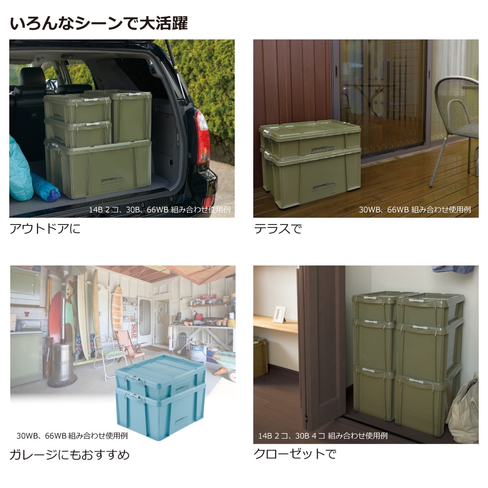 リッチェル 蓋付きコンテナボックス ラッチコンテナ 14B