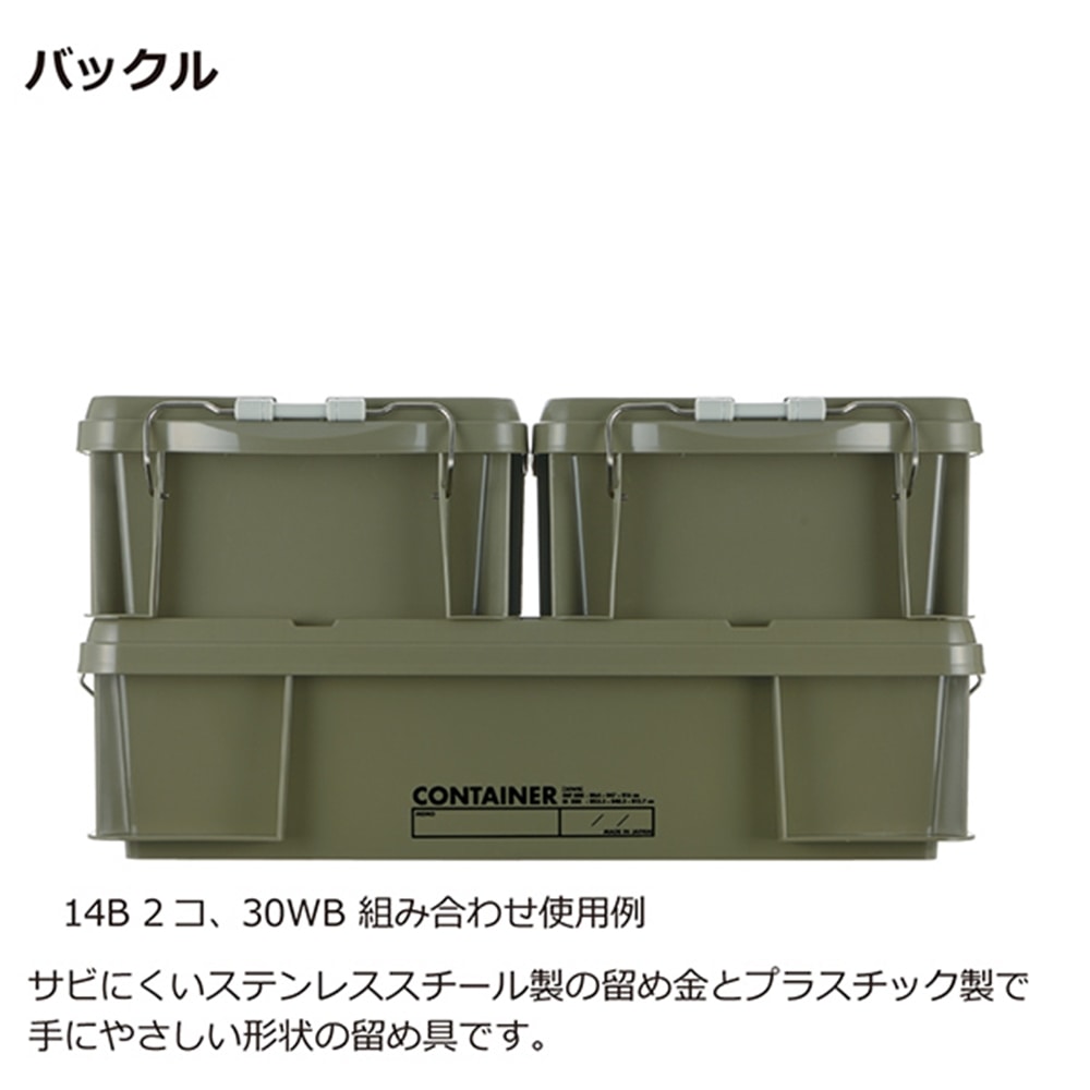 リッチェル 蓋付きコンテナボックス　ラッチコンテナ　30WB グリーン グリーン