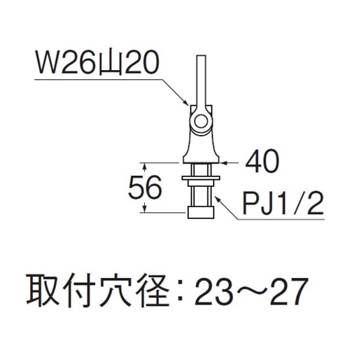 SANEI 厨房用立形自在水栓本体（左ハンドル）A5310LF-13